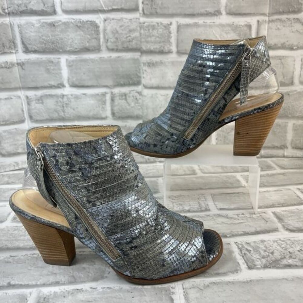 Paul Green Cayanne Women's 5.5 UK / 8 US Blue Leather Peep Toe Zip Booties